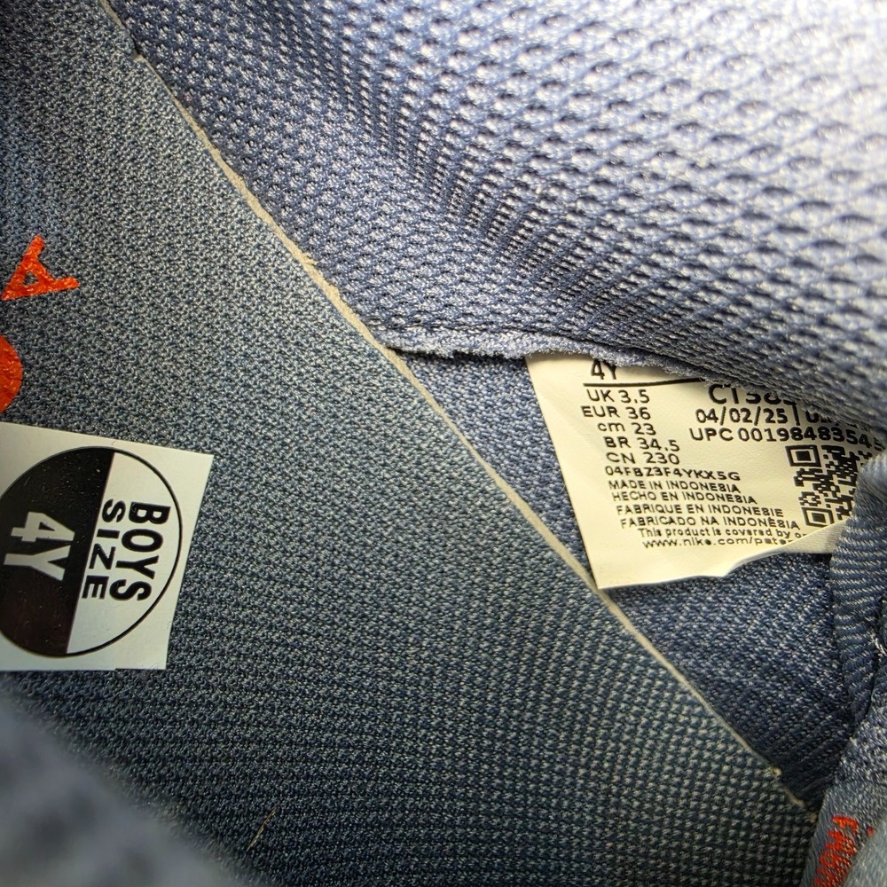 New Women 8.5 Youth 7Y Nike Air Force 1 Low GS CT3839-008 Cement Grey Orange NWB - Picture 7 of 9